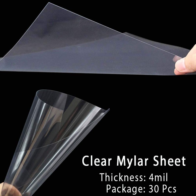 EGOSKY 30 Pack 4 Mil Blank Stencil Sheets, 12 x 12inch Clear Mylar Blank Stencils, Reusable Template Material for Make Your Own Stencil - Image 3